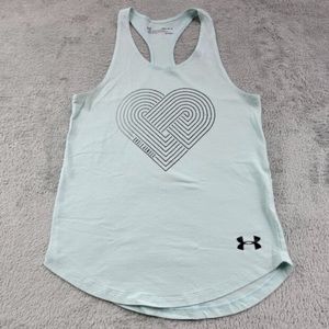 YXL (Women’s small) under armour heat gear loose Teal tank top